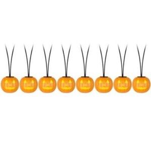 Halloween Jack O Lantern Pumpkin String Lights NEW Set of 8 Battery Operated